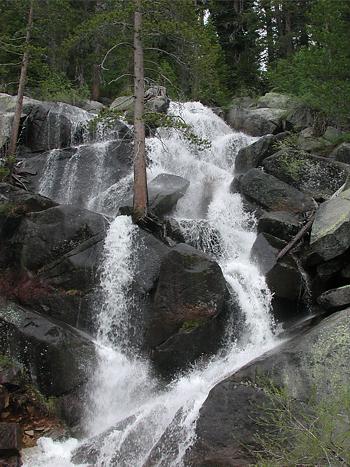 Waterfall next to Tioga Pass Road