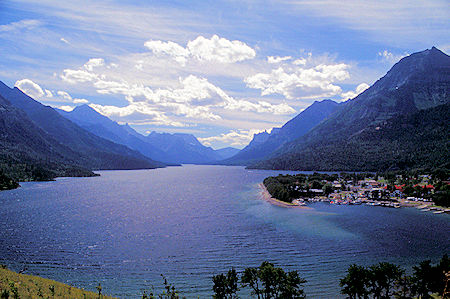 Waterton Town & Lake from Prince of Wales Hotel