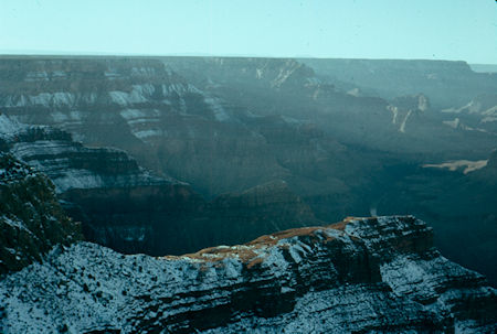 The Alligator and Colorado River above Bouchen Rapids from Hopi Point - Grand Canyon National Park - Dec 1961