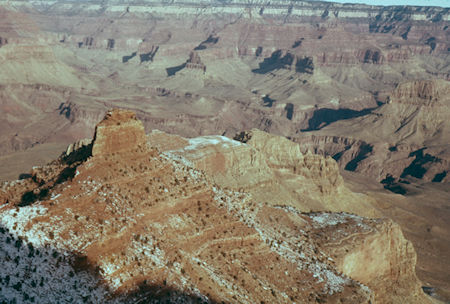 O'Neill Butte and trail northwest from Kaibab Trail - Grand Canyon National Park - Dec 1961 O'Neill Butte and trail northwest from Kaibab Trail - Grand Canyon National Park - Dec 1961