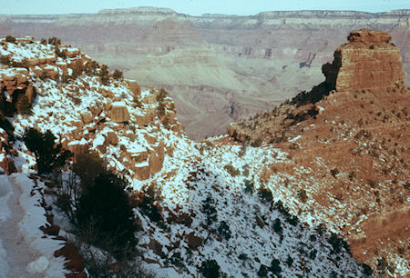 O'Neill Butte on trail looking north-northwest - Trinity Creek Canyon across canyon - Grand Canyon National Park - Dec 1961 O'Neill Butte on trail looking north-northwest - Trinity Creek Canyon across canyon - Grand Canyon National Park - Dec 1961