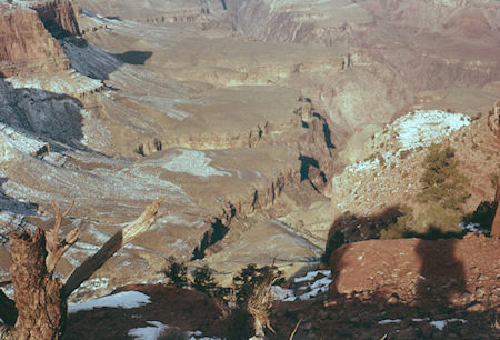 Pipe Creek Canyon and Plateau Point from saddle near O'Neil Butte - Grand Canyon National Park - Dec 1961 Pipe Creek Canyon and Plateau Point from saddle near O'Neil Butte - Grand Canyon National Park - Dec 1961
