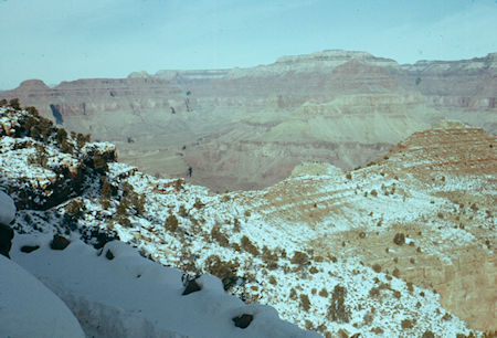 Trail on edge north of O'Neill Butte, Cheops Pyramid cross canyon to right, about 5200' - Grand Canyon National Park - Dec 1961 Trail on edge north of O'Neill Butte, Cheops Pyramid cross canyon to right, about 5200' - Grand Canyon National Park - Dec 1961