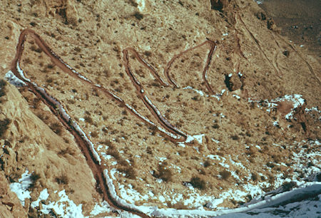 Looking down on the Kaibab Trail - Grand Canyon National Park - Dec 1961 Looking down on the Kaibab Trail - Grand Canyon National Park - Dec 1961