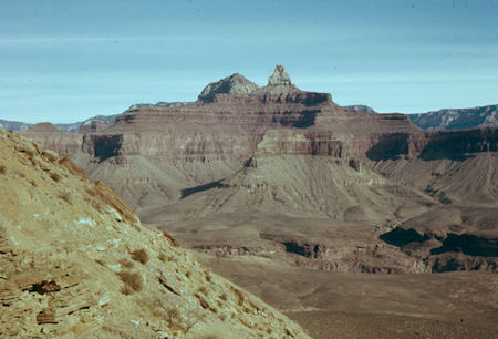 Zoroaster Temple (front), Brahma Temple (back) from Kaibab Trail at about 4600' - Grand Canyon National Park - Dec 1961 Zoroaster Temple (front), Brahma Temple (back) from Kaibab Trail at about 4600' - Grand Canyon National Park - Dec 1961