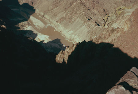 Colorado River and Bright Angel Canyon (right) - Grand Canyon National Park - Dec 1961