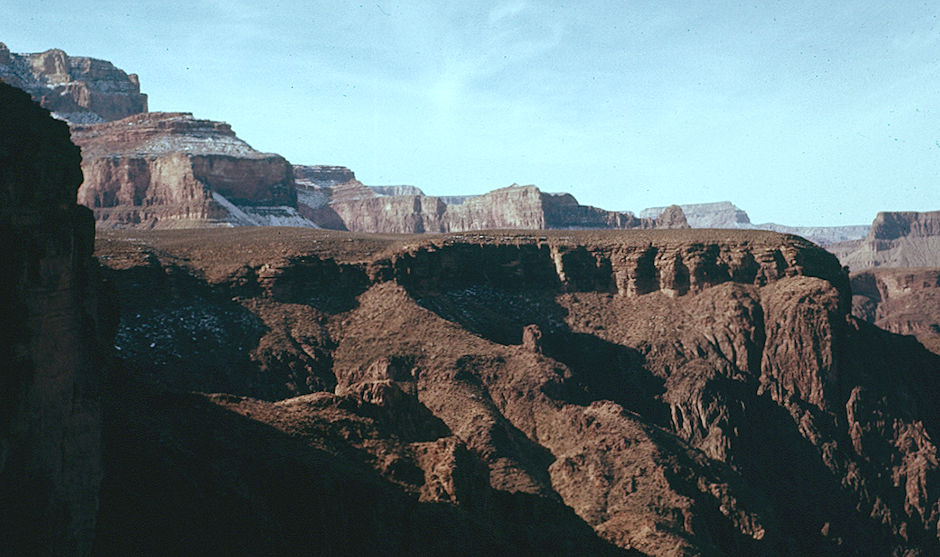 View west along inner canyon walls - Grand Canyon National Park - Dec 1961 View west along inner canyon walls - Grand Canyon National Park - Dec 1961