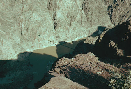 First view of Kaibab aka Black Suspension Bridge - Grand Canyon National Park - Dec 1961 First view of Kaibab aka Black Suspension Bridge - Grand Canyon National Park - Dec 1961