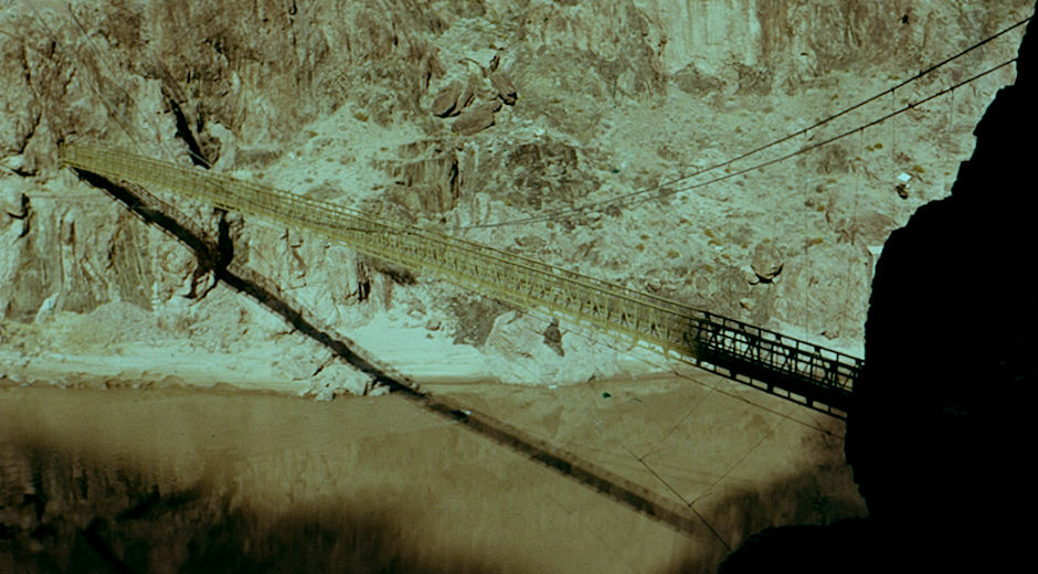 Kaibab aka Black Bridge over Colorado River - Grand Canyon National Park - Dec 1961