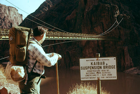 Kaibab Bridge over Colorado River - Grand Canyon National Park - Dec 1961 Kaibab Bridge over Colorado River - Grand Canyon National Park - Dec 1961