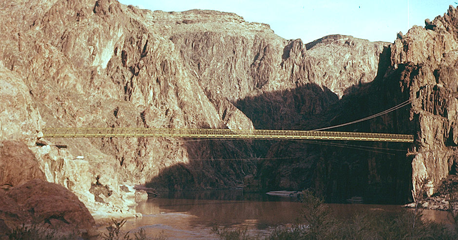 Kaibab aka Black Bridge from near campground - Grand Canyon National Park - Dec 1961 Kaibab aka Black Bridge from near campground - Grand Canyon National Park - Dec 1961