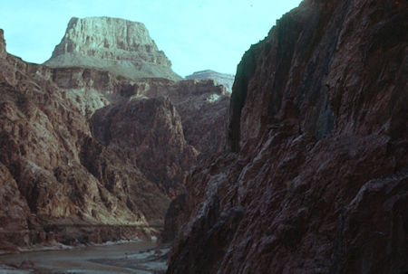 Sumner Butte viewed upstream from trail - Grand Canyon National Park - Jan 1962 Sumner Butte viewed upstream from trail - Grand Canyon National Park - Jan 1962