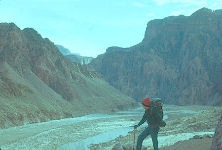 Looking upstream at rapids on Colorado River - Grand Canyon National Park - Jan 1962 Looking upstream at rapids on Colorado River - Grand Canyon National Park - Jan 1962