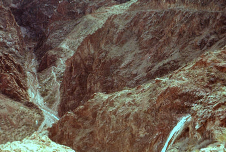 View into Pipe Creek with frozen waterfall of tributary - Grand Canyon National Park - Jan 1962