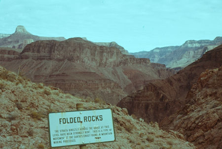 View across canyon at interprative sign on Bright Angel Trail - Grand Canyon National Park - Jan 1962 View across canyon at interprative sign on Bright Angel Trail - Grand Canyon National Park - Jan 1962