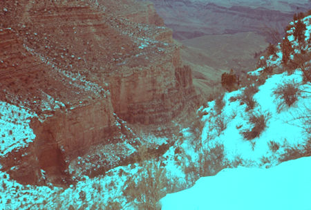 Looking back down Bright Angel Trail from near 6,000' - Grand Canyon National Park - Jan 1962 Looking back down Bright Angel Trail from near 6,000' - Grand Canyon National Park - Jan 1962