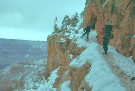 Rest stop near top of Bright Angel Trail - Grand Canyon National Park - Jan 1962 Rest stop near top of Bright Angel Trail - Grand Canyon National Park - Jan 1962