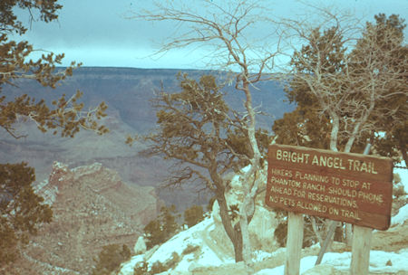 End of the Bright Angel Trail and the trip - Grand Canyon National Park - Jan 1962 End of the Bright Angel Trail and the trip - Grand Canyon National Park - Jan 1962