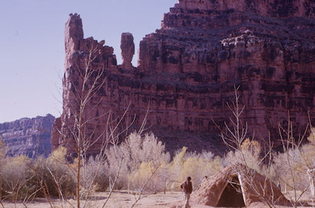 The Guardians over Supai Village - Havasupai Indian Reservation - Dec 1962