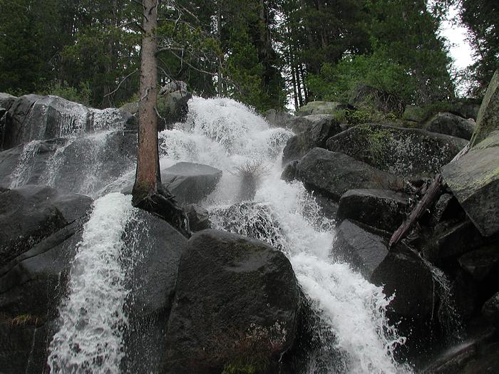 Waterfall next to Tioga Pass Road