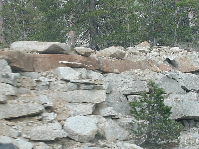 Example of exfoliation where layers of rock separate