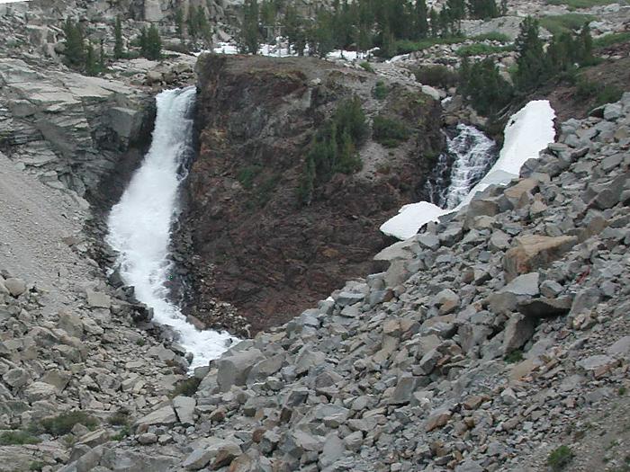 Waterfalls below Ellery Lake in Lee Vining Canyon