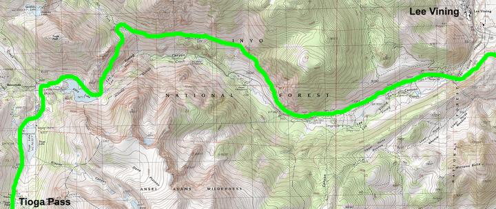 Lee Vining Canyon Map