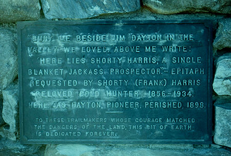 Jim Dayton and Shorty (Frank) Harris grave marker - Death Valley - Jan 1959