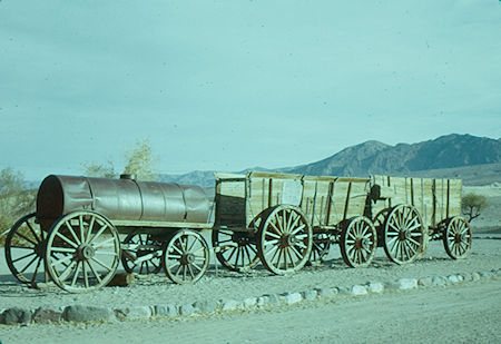 20 Mule-Team wagon and water wagon - Furnace Creek Ranch - Death Valley - Jan 1959