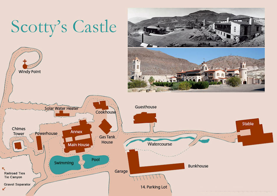 Scotty's Castle Layout from Grounds Tour page