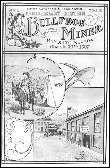 Bullfrog Miner Newspaper, 1907