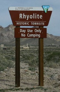 Rhyolite Sign about 2009