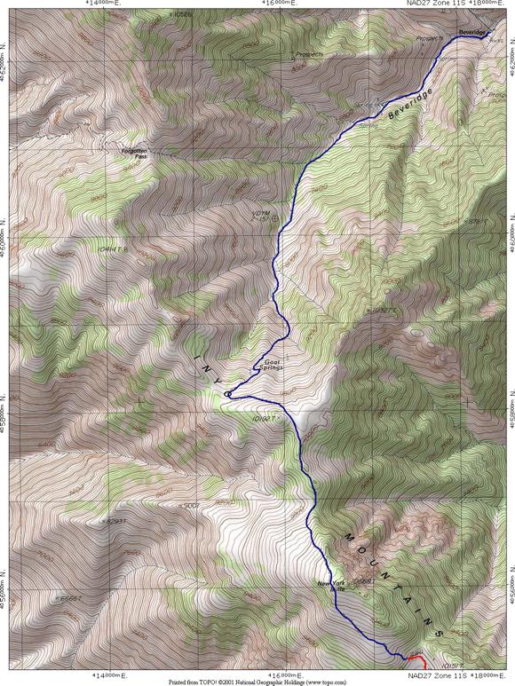 Trail Map to Beveridge