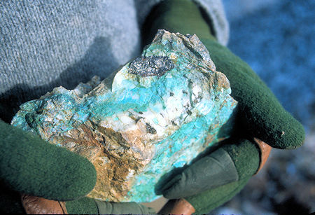 Colorful rock (ore?) we found at Pat Keyes Mine