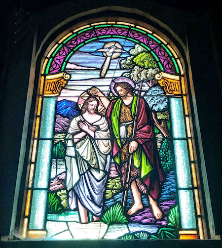 Stained glass window in Church 2019