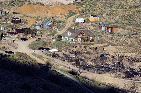 Overlooking the burned American Hotel in the town of Cerro Gordo Overlooking the burned American Hotel in the town of Cerro Gordo