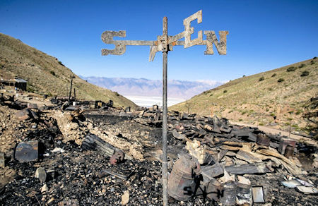Overlooking the remains of the burned American Hotel Overlooking the remains of the burned American Hotel