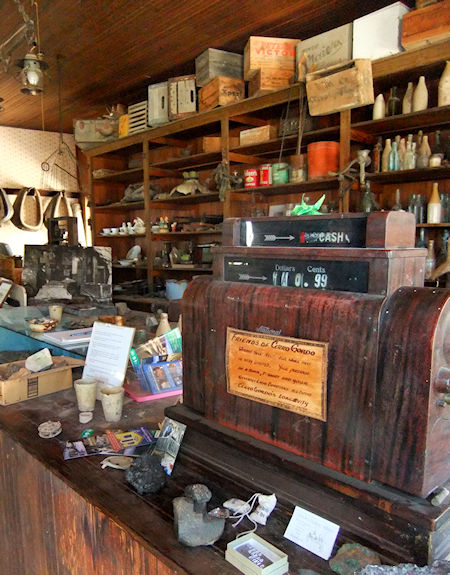 Mortimer Belshaw's general store now serves as Cerro Gordo's museum