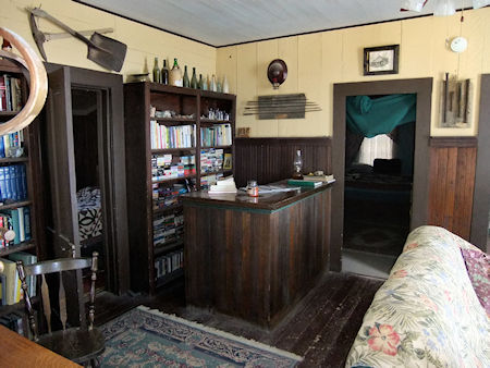 Living room of the Belshaw House, looking toward the master bedroom on the right and the second bedroom on the left Living room of the Belshaw House, looking toward the master bedroom on the right and the second bedroom on the left