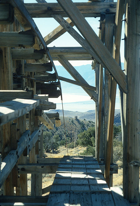 Saline Valley Salt Tram Summit Station view towards Owens Valley - 1977