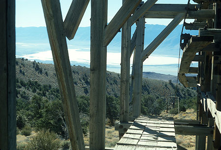 Saline Valley Salt Tram Summit Station view toward Owens Lake - 1977