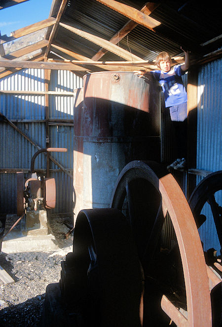 Cerro Gordo Mine Pump House machinery - 1977