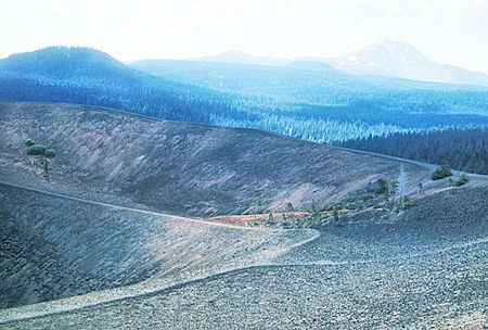 Cinder Cone - Lassen Peak in the haze Cinder Cone - Lassen Peak in the haze