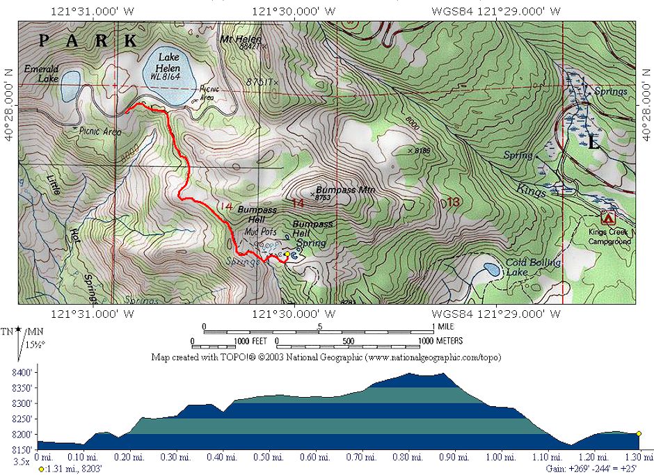 Bumpass Hell Trail Topo Map