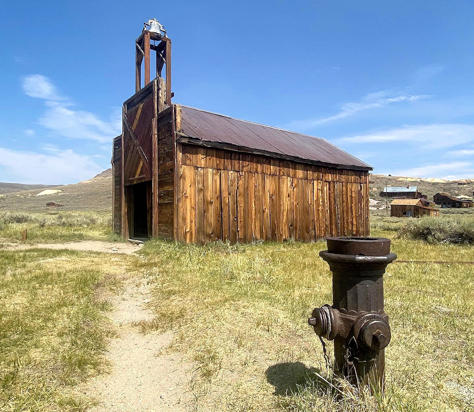 Bodie Fire House with nearby fire hydrant Bodie Fire House with nearby fire hydrant