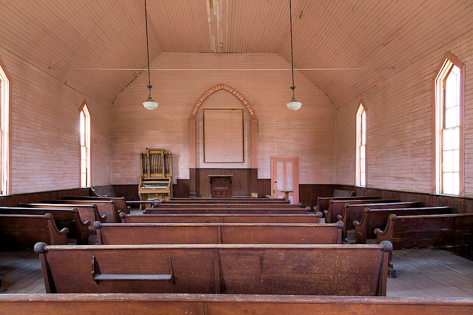 Interior of the restored Methodist Church in 2012 Interior of the restored Methodist Church in 2012