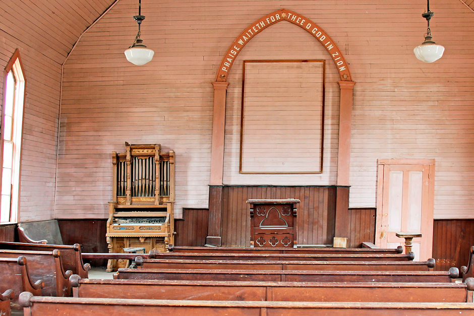 Front of Methodist Church showing organ Front of Methodist Church showing organ