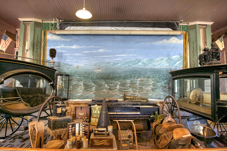 Inside Miner's Union Hall as Park Museum Inside Miner's Union Hall as Park Museum