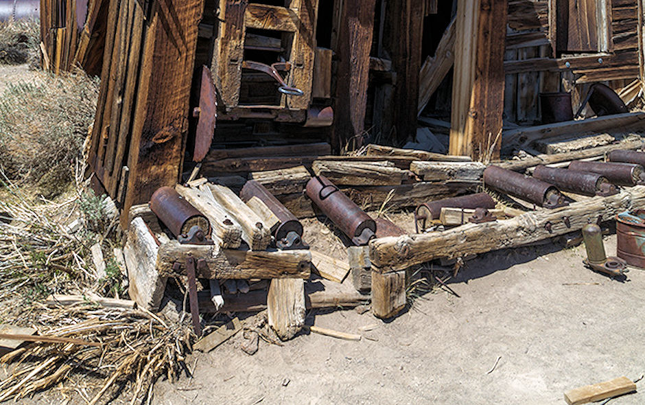 Cross-cut saw remains at sawmill in Bodie Cross-cut saw remains at sawmill in Bodie