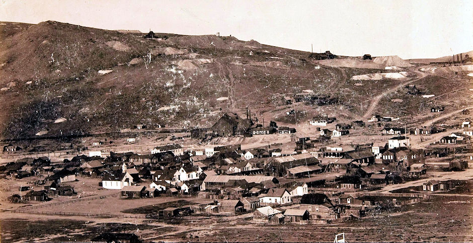 Bodie about 1890 from Cemetery Hill Bodie about 1890 from Cemetery Hill